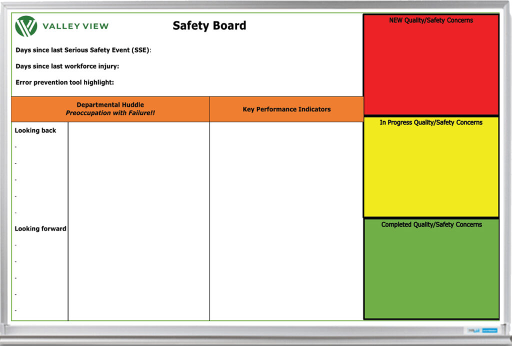 Valley View Custom Printed Safety Whiteboard