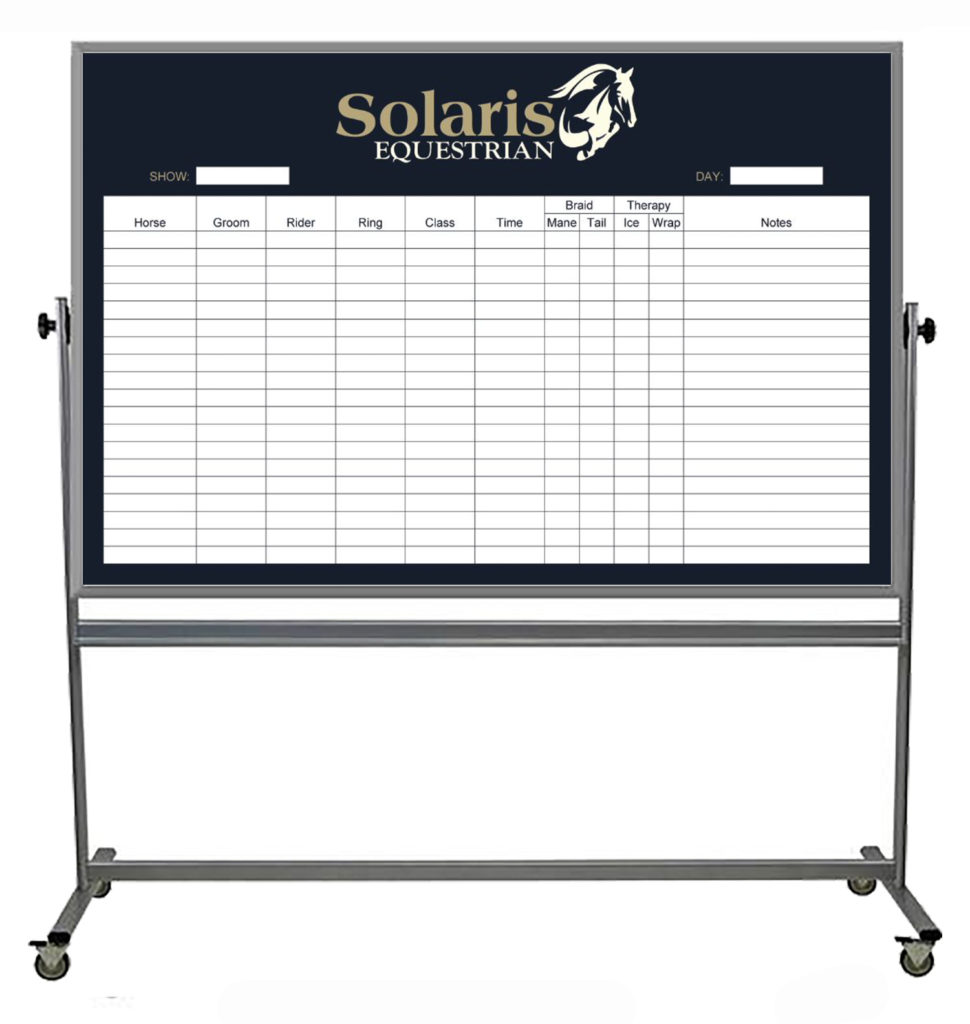 Solaris Equestrian mobile whiteboard custom printed