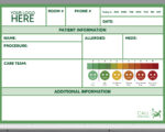 Custom pre-printed patient care whiteboard