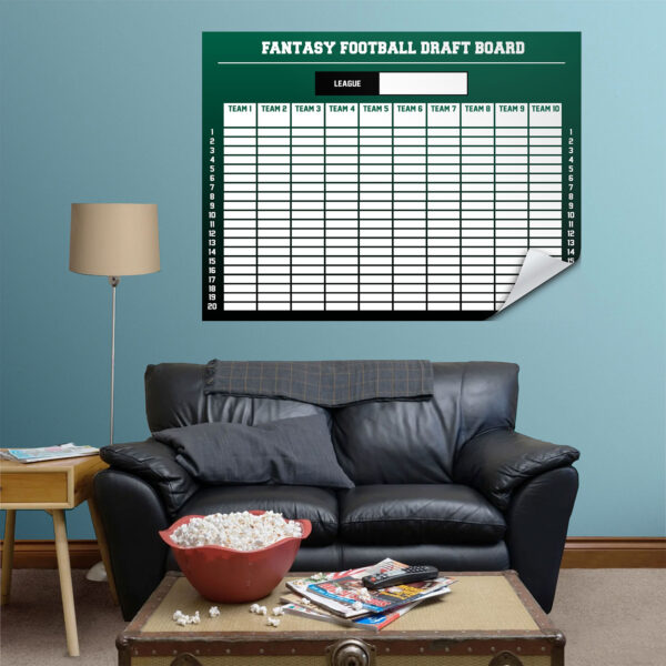 Fantasy football draft board peel and stick