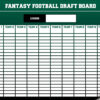 fantasy football draft board - green peel and stick overlays