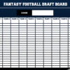 fantasy football draft board - navy blue peel and stick overlays