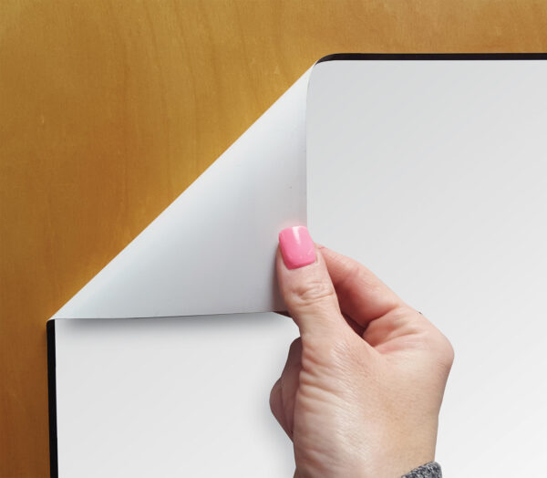 dry erase peel and stick surface - corner view