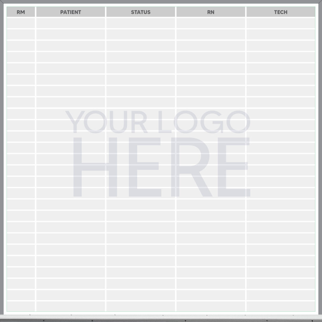 4x4 nursing schedule whiteboard - pre-printed, add your logo