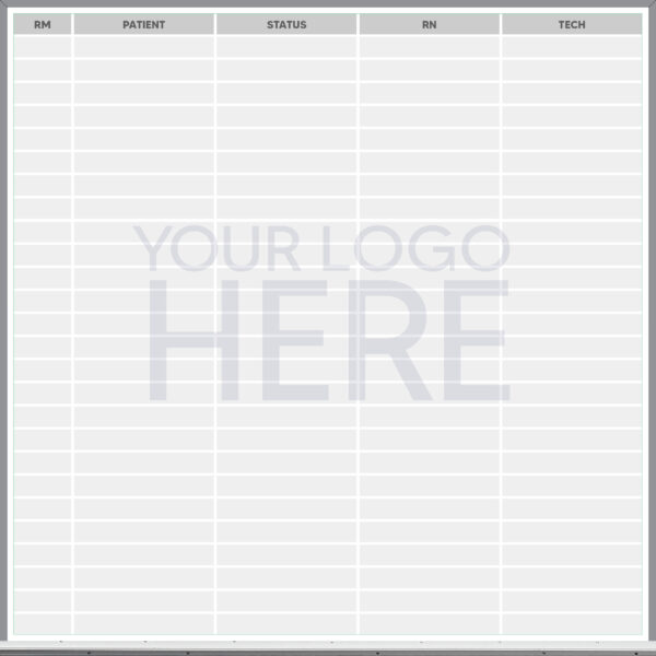 4x4 nursing schedule whiteboard - pre-printed, add your logo