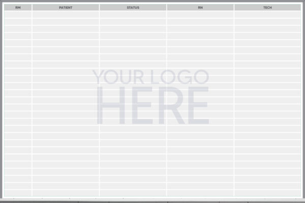 4x6 nurse station whiteboard - pre-printed, add your logo