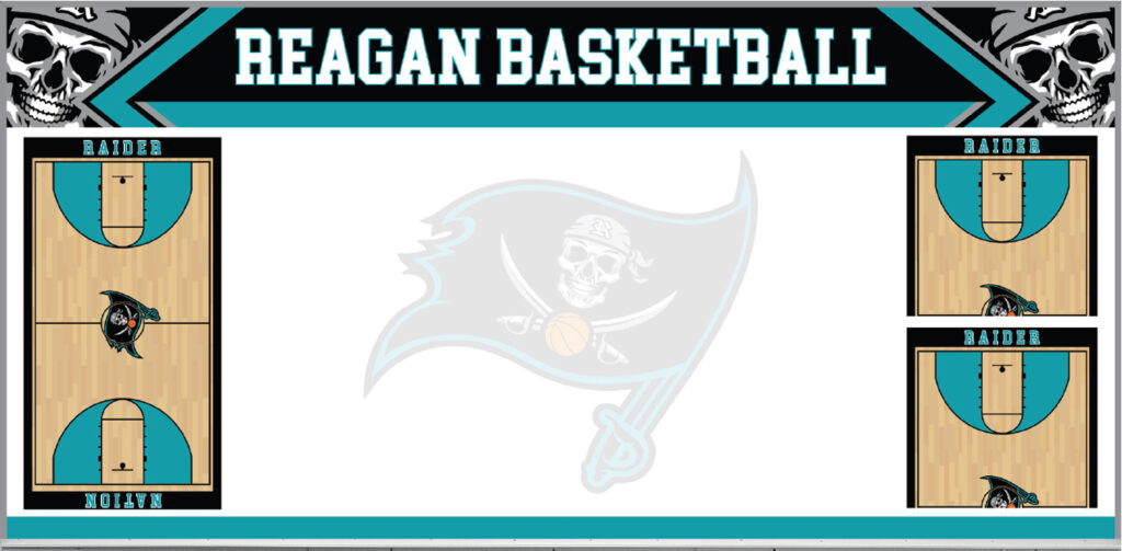 Reagan Basketball Custom Printed Coaching Whiteboard
