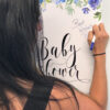 baby shower dry erase stick-on surface; custom designed