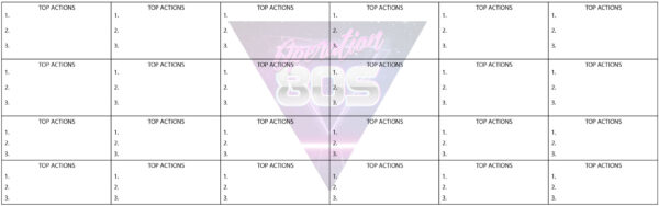 business custom printed whiteboard - action tracker