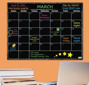 Blackboard Monthly Planner - Re-Stic Dry Erase Surface