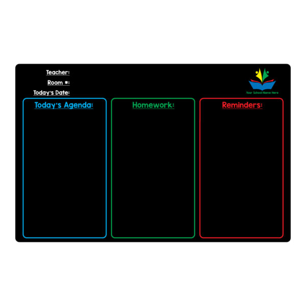 custom printed whiteboard for teacher - black dry erase surface