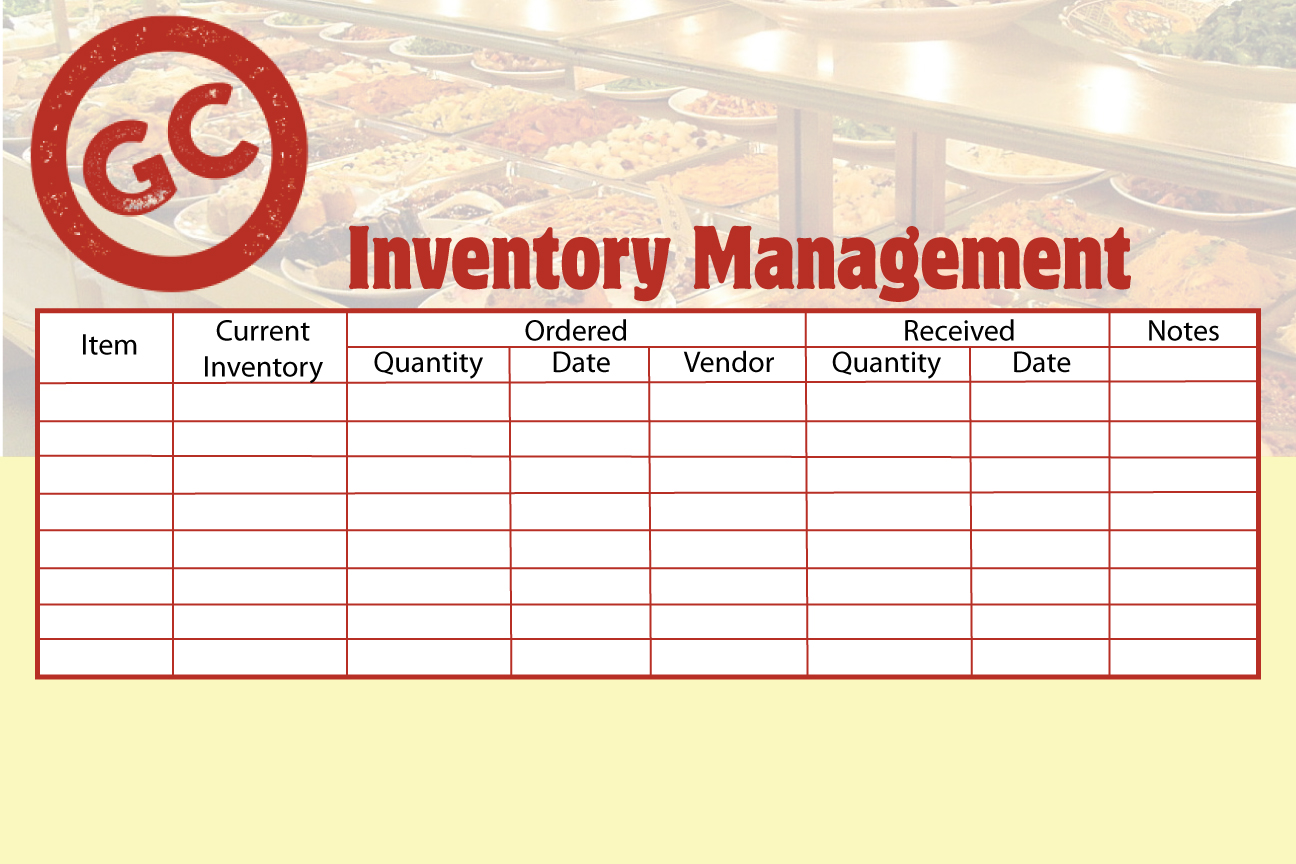 restaurant inventory management custom printed stick-on dry erase surface