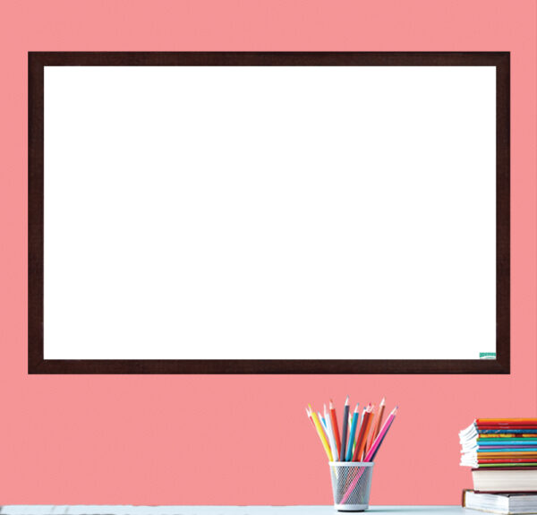 Mahogany Faux Framed dry erase stick-on surface