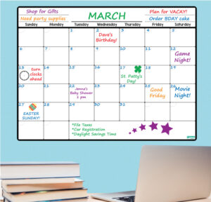 Monthly Planner - Re-Stic Dry Erase Surface