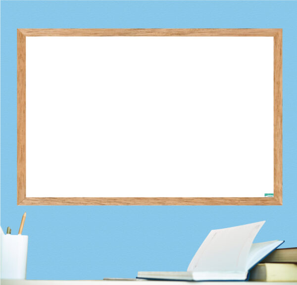 Oak faux framed stick-on dry erase surface