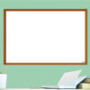 Walnut faux frame on peel-and-stick dry erase surface
