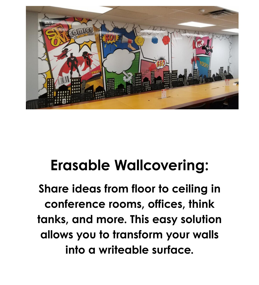 Erasable Wallcovering (Floor to Ceiling)