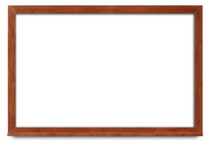 white board with cherry wood frame